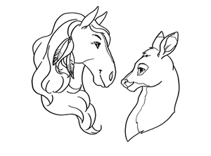 Ashwin the Mustang and Pakuna the Deer